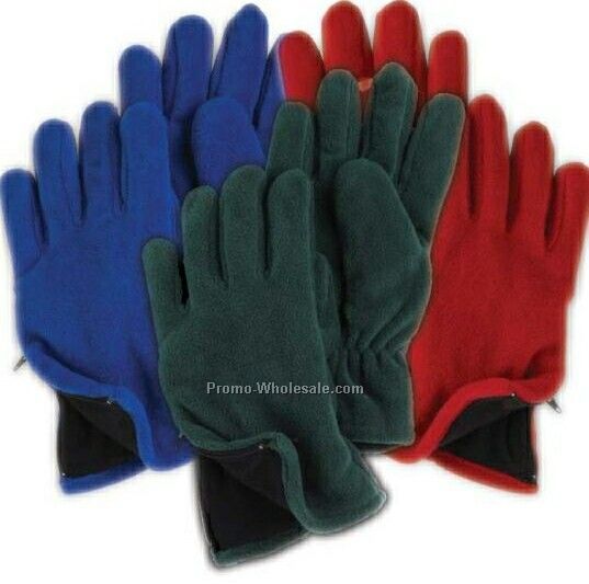Wolfmark Burgundy Fleece Zip Glove