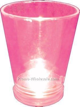 1-1/2 Oz. Frosted Or Clear Light Up Shot Glass W/ Pink LED