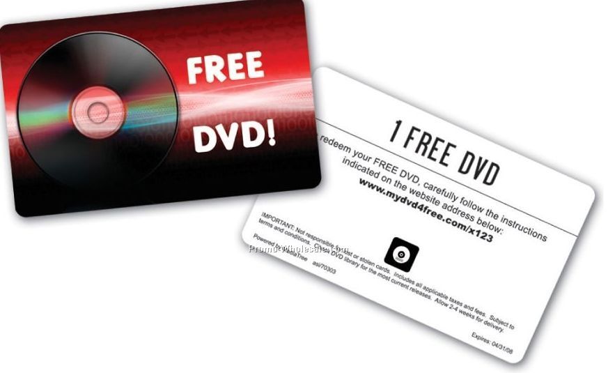 1 Free DVD Movie Gift Card
