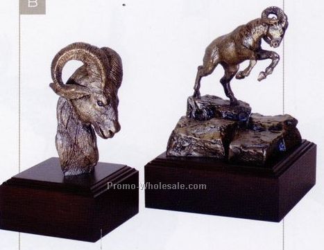 10-1/2" Rocky Mountain Bighorn Ram Sculpture