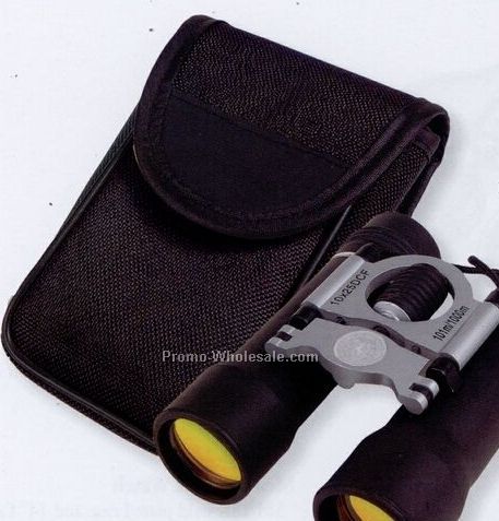 10x25 Binoculars With Black Nylon Carry Bag