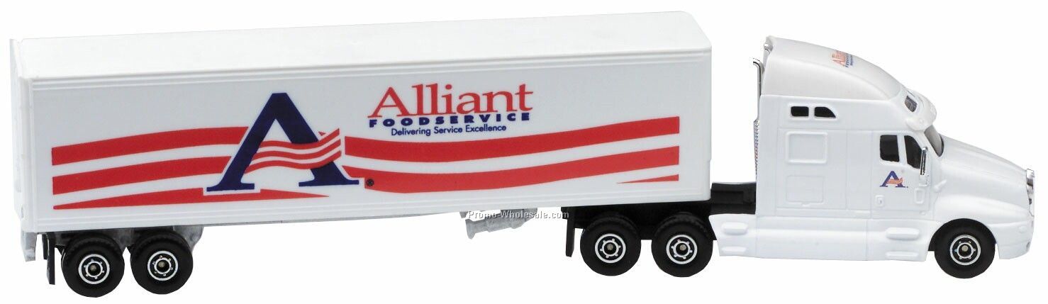 11" Die Cast Conventional Hauler Truck With Trailer