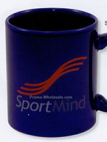 11 Oz. Direct Screen Blue Stoneware Corporate Mug (1 Day Rush)