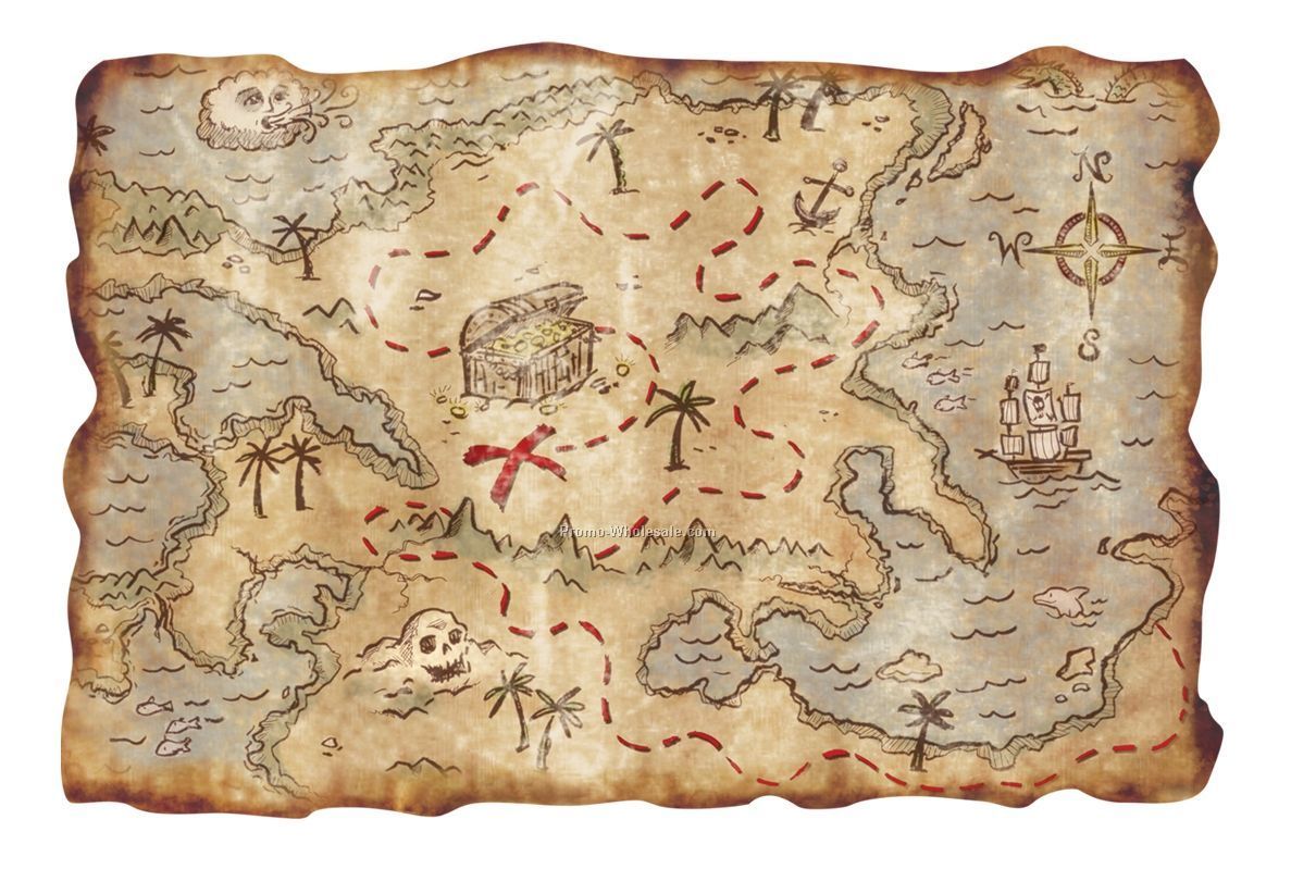 12"x18" Plastic Treasure Map