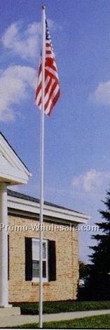 12'x1.25" Residential Three Piece White Steel Flagpole