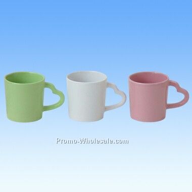 14 Oz Ceramic Mug With Heart Shape On Handle