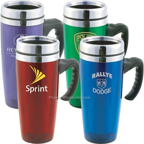 18 Oz. Stainless Travel Mug W/Liner & Half Handle