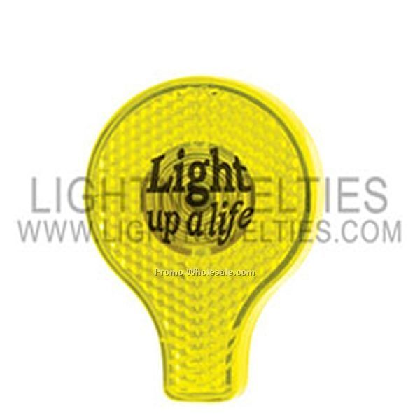 2" Light Up Reflector - Light Bulb (Yellow)