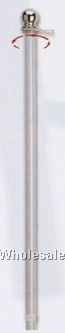 2 Piece 5' White Aluminum Spinning Pole With Gold Ball