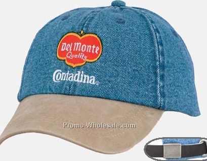2 Tone Unconstructed Washed Denim Cap (Domestic In House)