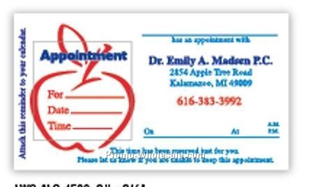 2"x3-1/2" Appointment Label W/ 1-1/4"x1-1/4" Peel Off Square