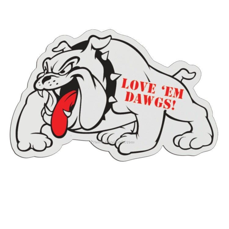 3" Bulldog Plastic Badge