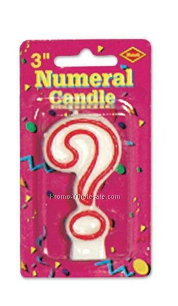 3" Outlined Question Mark Numeral Candle