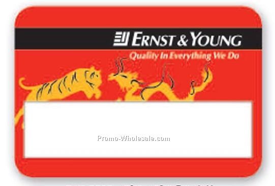 3-1/4"x2-1/4" Rectangle Full Color Window Badge With 3/4" Slot