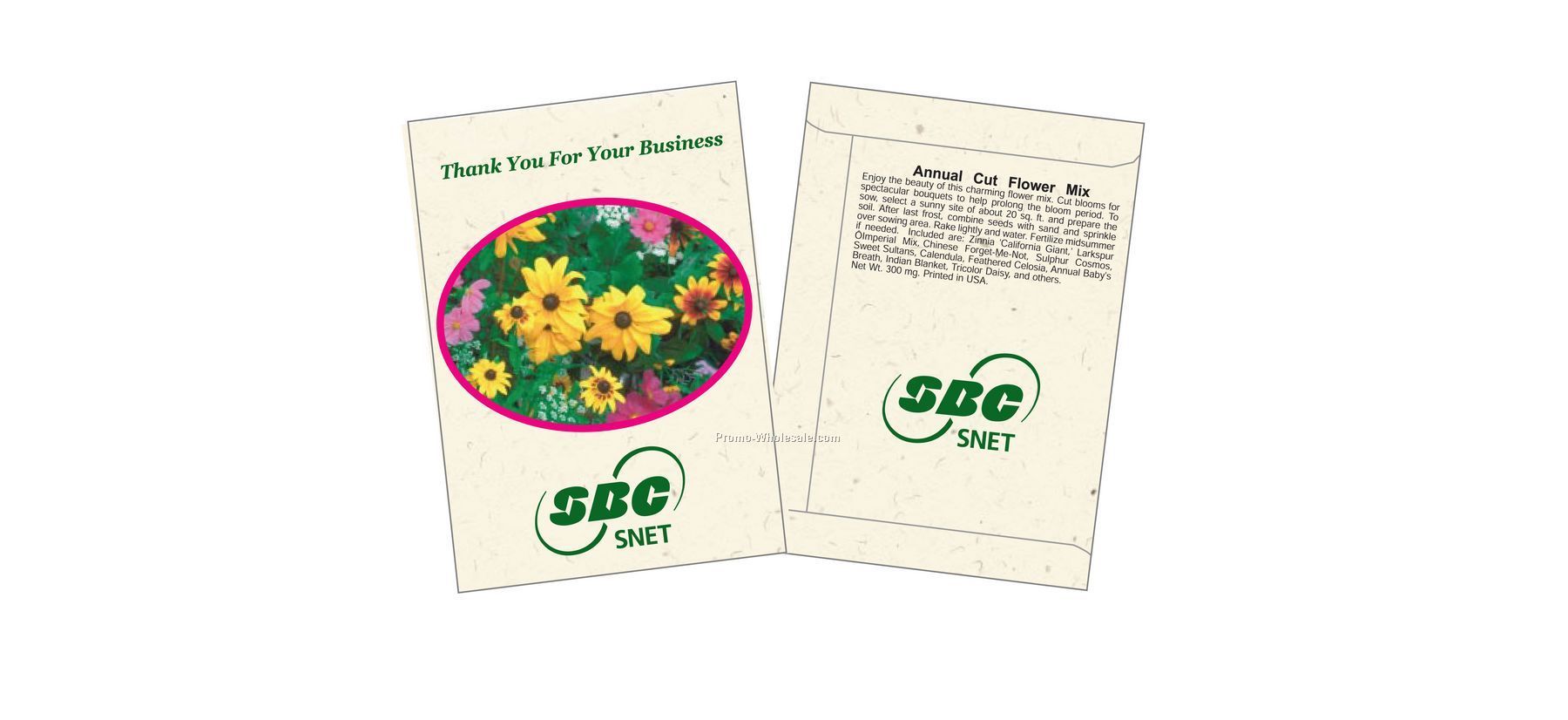 3-1/4"x4-1/2" Annual Cut Flower Mixture Seed Packet (1 Color)