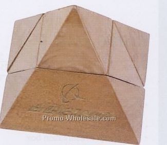 3-3/8"x3-3/8"x3-3/4" Natural Beige Executive Pyramid Puzzle