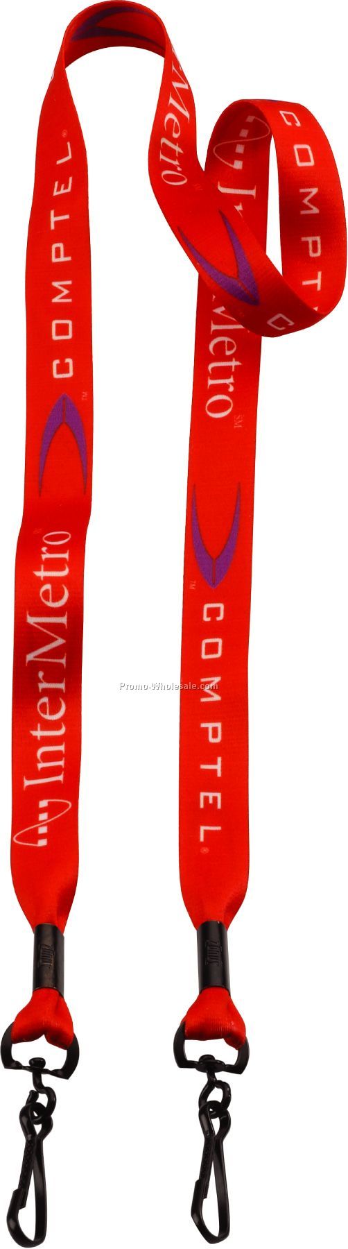 3/4" Dye Sublimated Double Swivel J-hook Lanyard