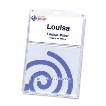 3-5/8"x5-1/4" Large Vinyl Nametag & Agenda Holder