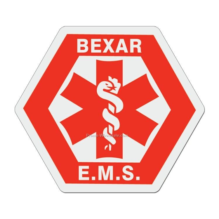 3"x2-1/2" Hexagon Plastic Badge