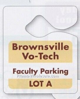 3"x3-1/2" 10 Pt. Plastic Hanging Parking Permit - Not Numbered