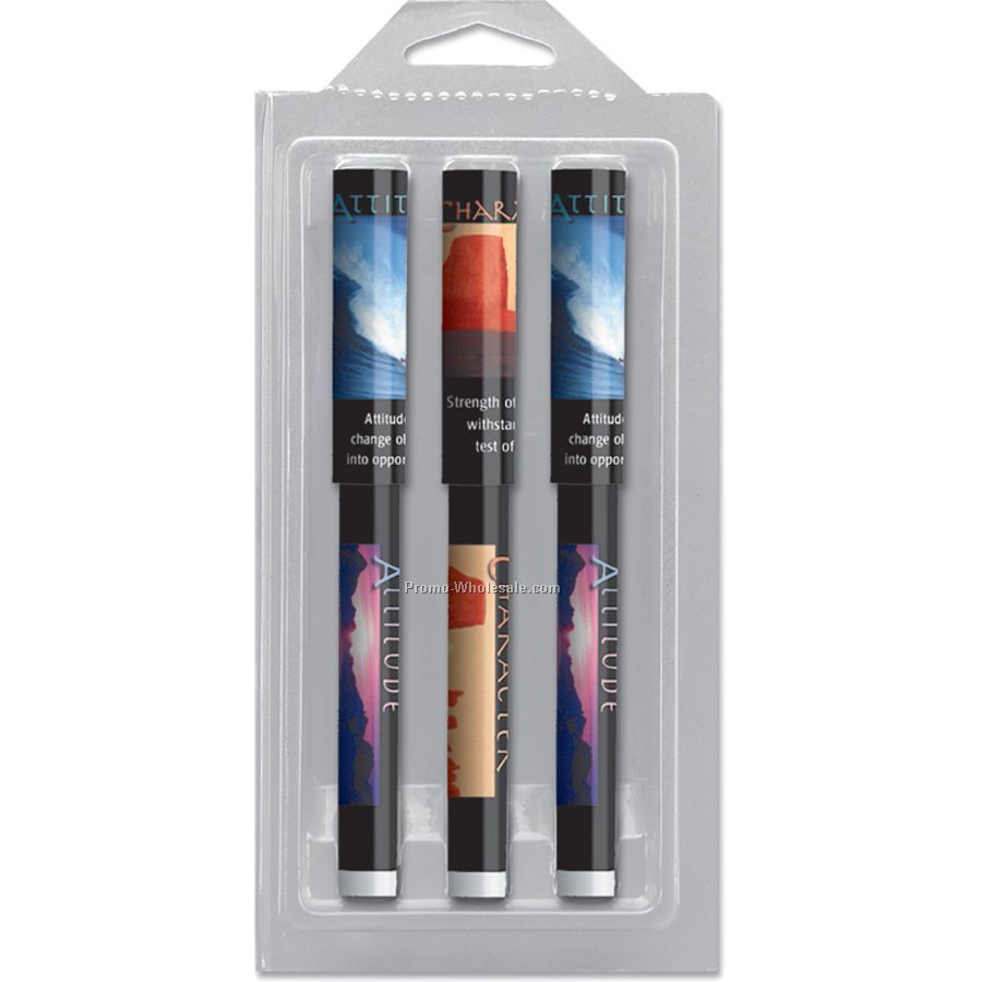 3pk Logo Pen Clam Shell Pack