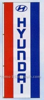 3'x8' Stock Dealer Logo Single Face Drape Flag - Hyundai