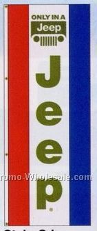 3'x8' Stock Single Face Dealer Rotator Logo Flags - Only In A Jeep