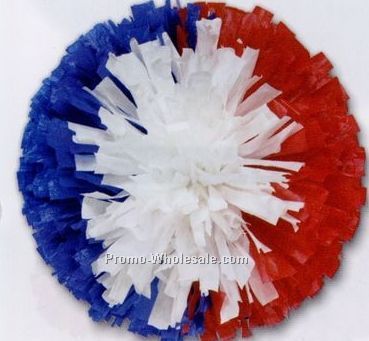 4" Vinyl Show Pom Poms - 3 Colors Side-by-side