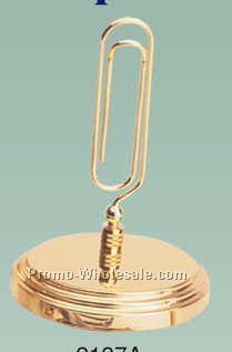 4-1/2" Brass Round Jumbo Memo Clip (Screened)