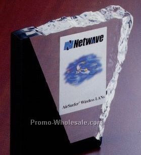 4-1/2"x5"x1" Reversed Icy Triangle Lucite Embedment
