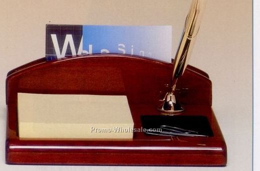 4-3/4"x5-5/8" Airflyte Rosewood Piano Finish Desk Organizer