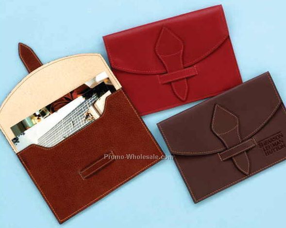 4-3/4"x6-3/4" Business Leather Photo Envelope
