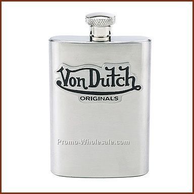 4 Oz. Stainless Steel Flask With 1-1/4" Pewter Emblem
