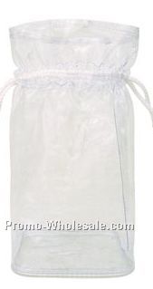 4"x4"x9" Transparent Round Shape Drawstring Pouch