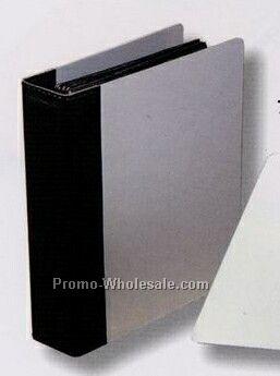 5-3/8"x6-1/2" Aluminum Photo Book With Leather Spine