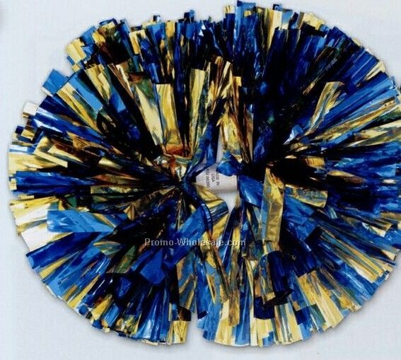 6" Metallic Show Pom Poms - 2 Color Mix