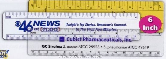 6-1/4"x1-1/4" Custom Plastic Rulers (One Color Front & Back)