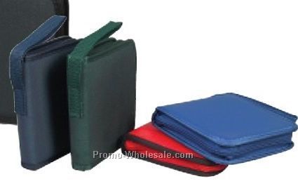 6"x6" 12 CD Case W/ Zipper Closure & Handle