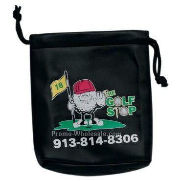 7" X 8" Leatherette Golfer's Pouch With Drawstring