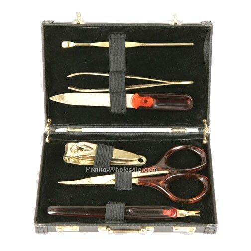 7 Piece Manicure Set In A Mini Attache / Brief Case