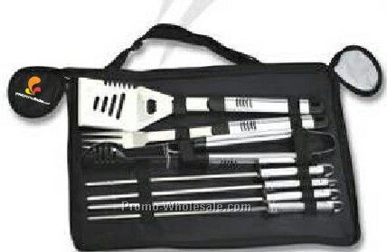 7-piece Bbq Tool Set With Canvas Bag