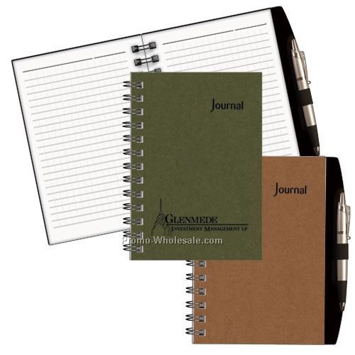 7"x4-7/8" Horizon Eco-logic Wired Ruled Journal (Cinnabar)