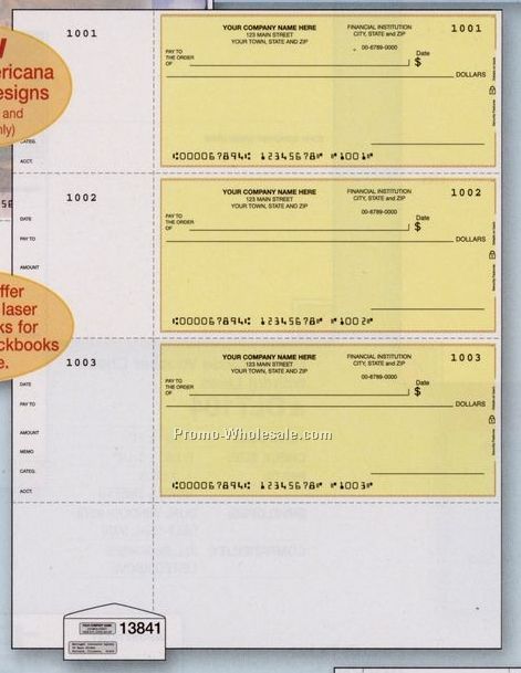 8-1/2"x11" Laser Wallet Check - Lined