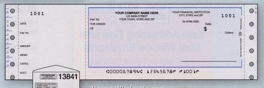 8-1/2"x2-13/16" Laser Wallet Check Detached