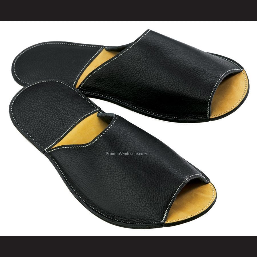 Adventure Leather Mens Travel Slipper W/ Zippered Case