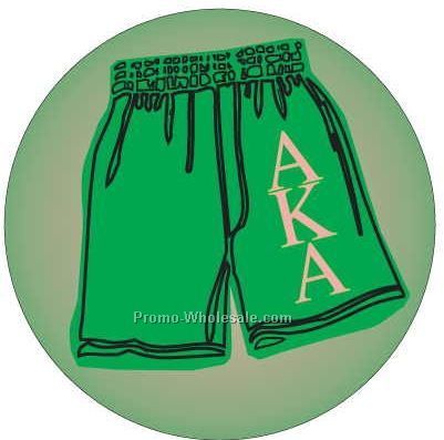 Alpha Kappa Alpha Sorority Shorts Badge W/ Metal Pin (2-1/2")