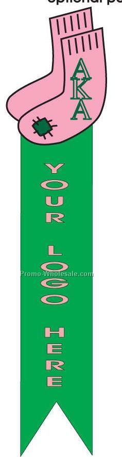 Alpha Kappa Alpha Sorority Socks Bookmark W/ Black Back