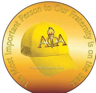 Alpha Phi Alpha Fraternity Hat Round Mirror W/ Full Mirror Back (2-1/2")