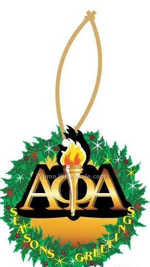 Alpha Phi Alpha Fraternity Mascot Wreath Ornament W/Mirror Back (12 Sq. In)