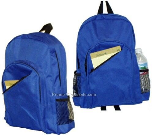 Backpack W/ Diagonal Zipper Pocket - 600d